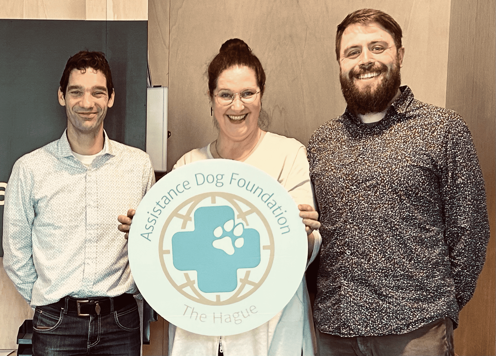 The three founders at the day of incorporation of Assistance Dog Foundation.